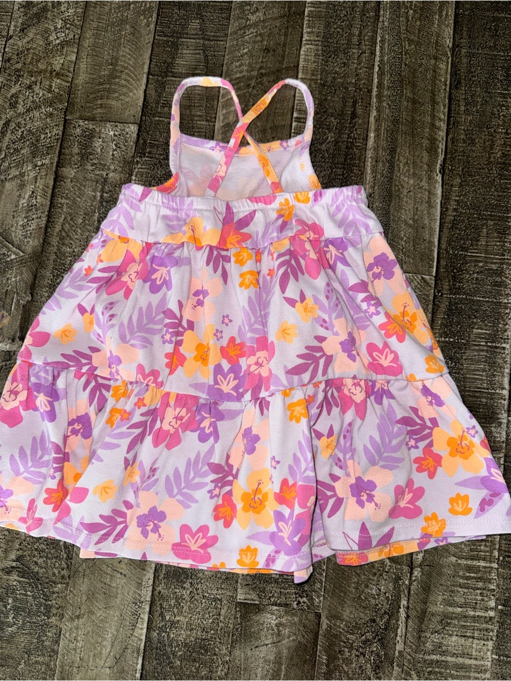 Cat & Jack Floral Tiered Sundress - Pink, Purple & Yellow - Picture 2 of 3